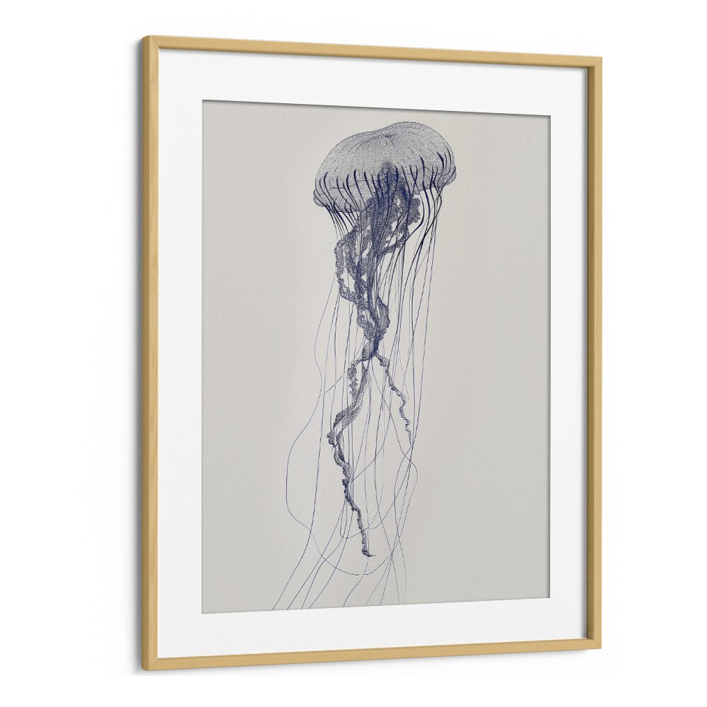 Jelly O Beach Prints Coastal Wall Art in Oak Wood Frame With Mount