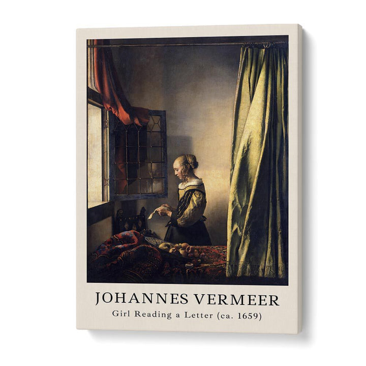 Johannas Vermeer Girl Reading A Letter-1659 By Johannes Vermeer Vintage Paintings in Gallery Wrap