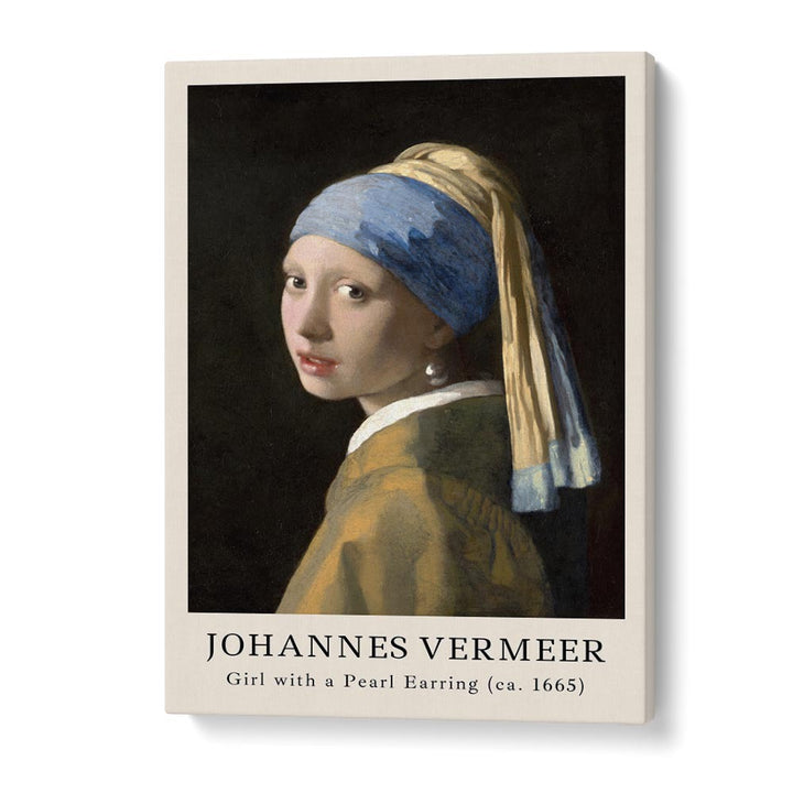 Johannes Vermeer Girl With Pearl Earring-1665 By Johannes Vermeer Vintage Paintings in Gallery Wrap