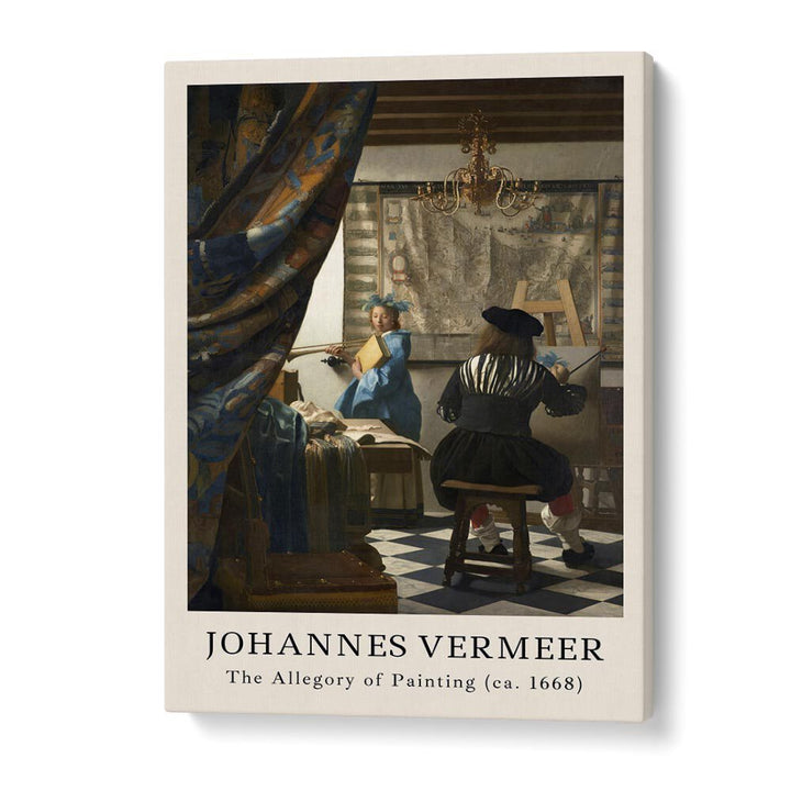 Johannes Vermeer The Allegory Of Painting-1668 By Johannes Vermeer Vintage Paintings in Gallery Wrap