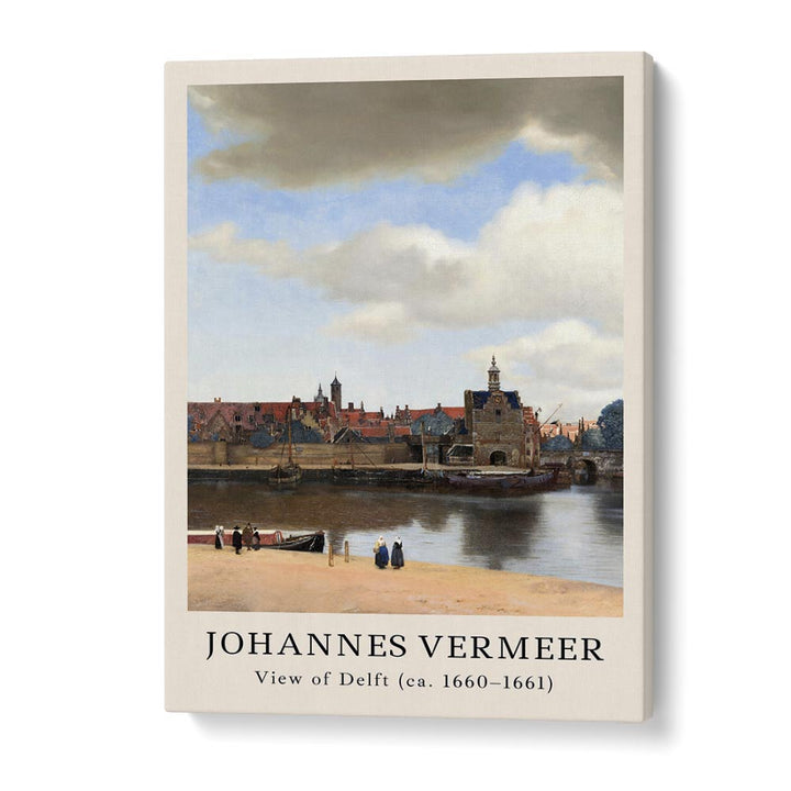 Johannes Vermeer View Of Delft 1660-1661 By Johannes Vermeer Vintage Paintings in Gallery Wrap