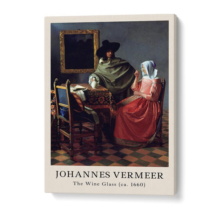 Johannes Vermeer the Wine Glass-1660 By Johannes Vermeer Vintage Paintings in Gallery Wrap