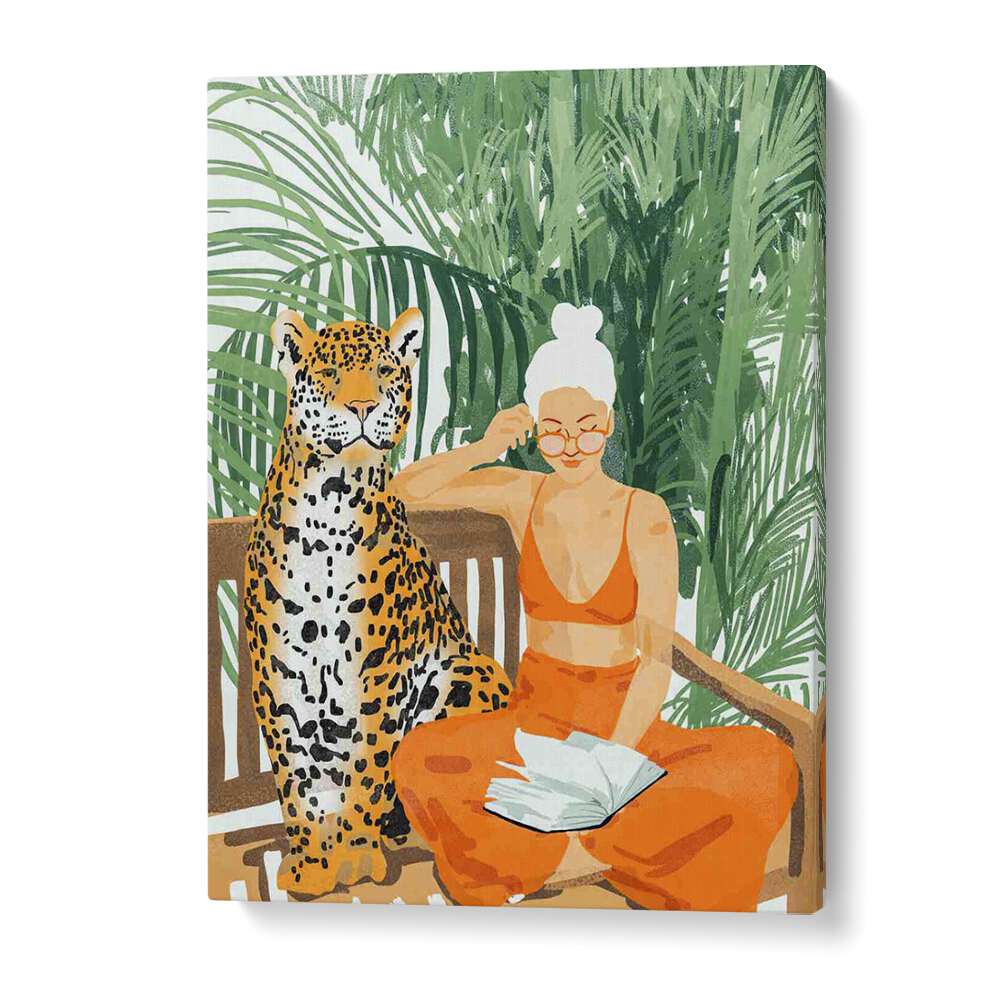 Jungle Vacay II By Uma Gokhale Woman Illustration Paintings in Gallery Wrap