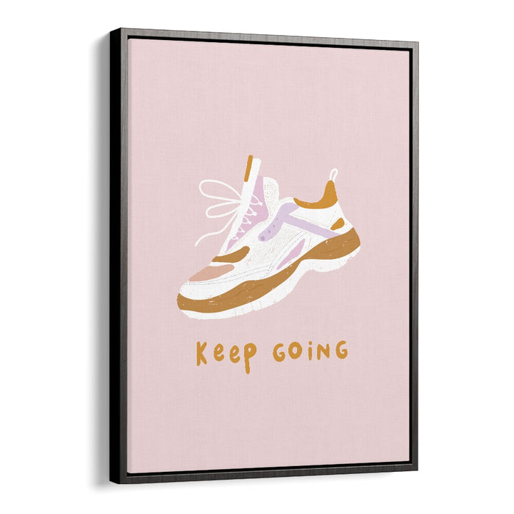 Keep Going Sports Art Artwork in Black Floater Frame