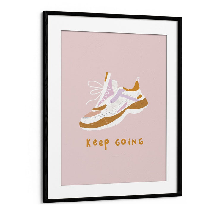 Keep Going Sports Art Artwork in Black Frame With Mount