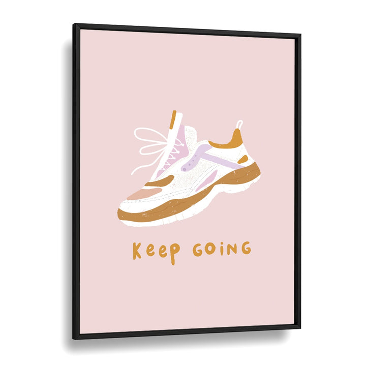 Keep Going Sports Art Artwork in Black Plain Frame