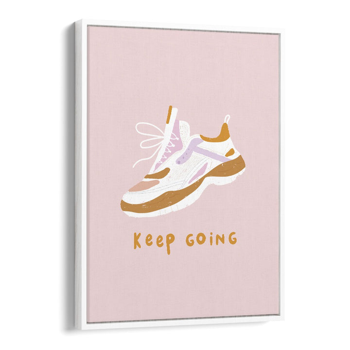 Keep Going Sports Art Artwork in White Floater Frame