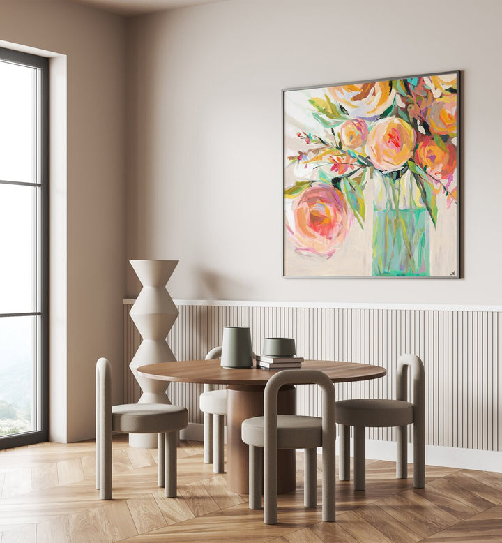Brighten your space with KELLY S BOUQUET, FLORAL FLOWER PAINTINGS, showcasing vibrant abstract floral art.