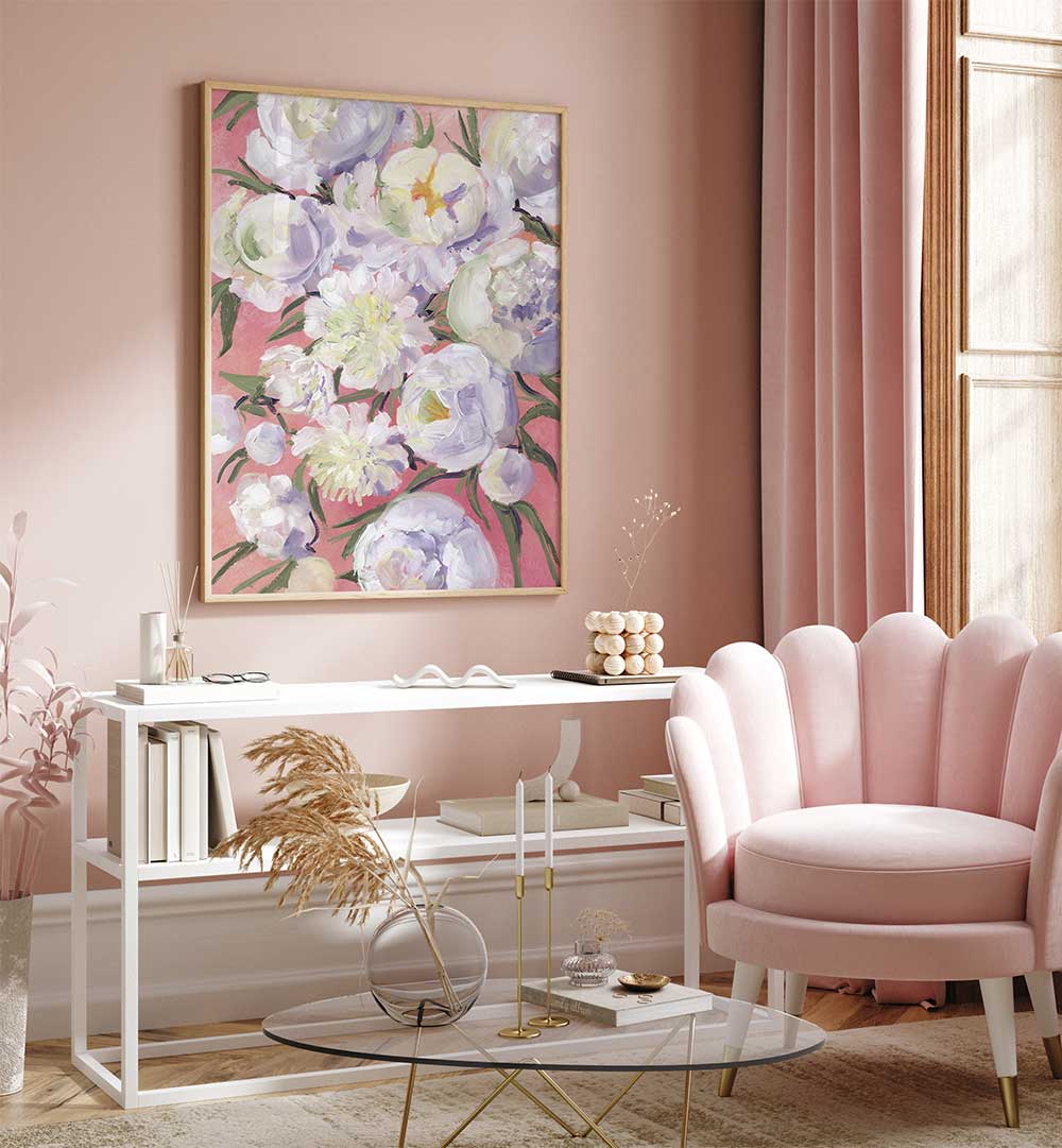 KINSLY PAINTERLY BOUQUET , FLORAL FLOWER PAINTINGS