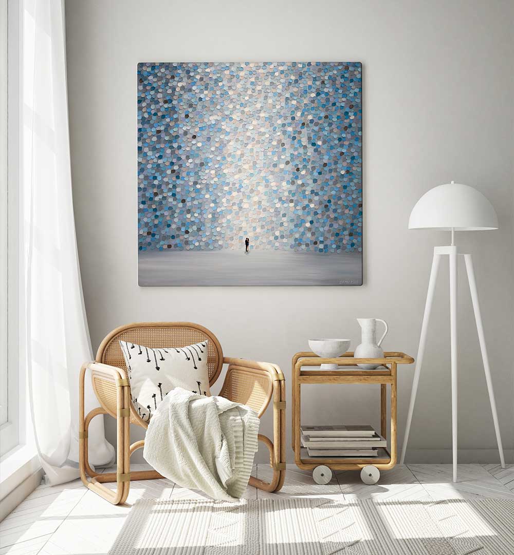 KISS IN THE MOONLIGHT , MODERN IMPRESSIONISM PAINTINGS