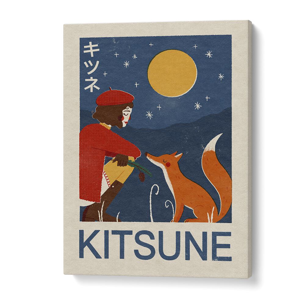 Kitsune Fox By Julia Leister Japanese Art Artwork in Gallery Wrap
