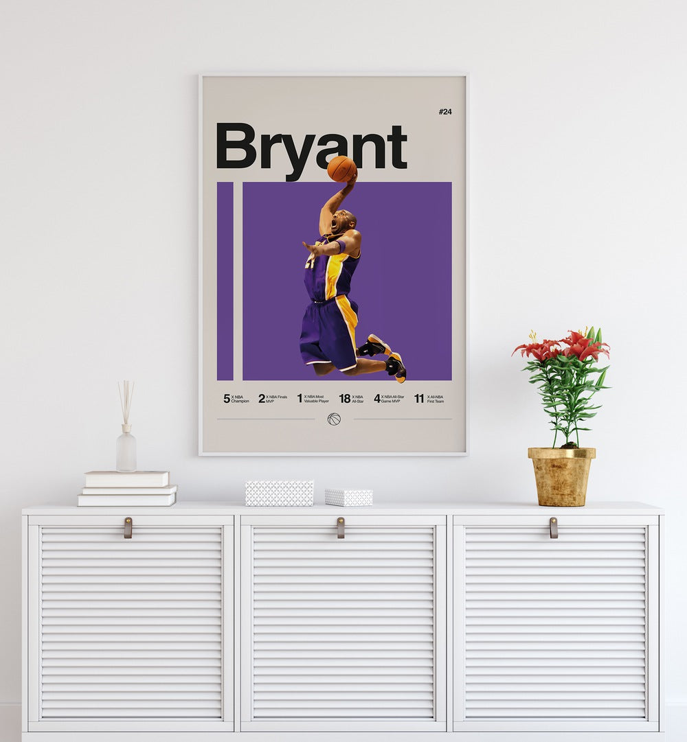 Kobe Bryant Basketball Posters sports Artwork Placed on a wall In A Living Room 