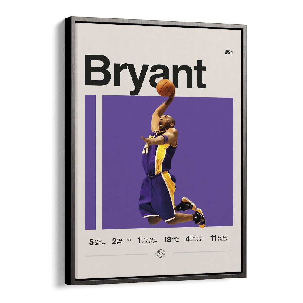 Kobe bryant Sports Art Artwork in Black Floater Frame