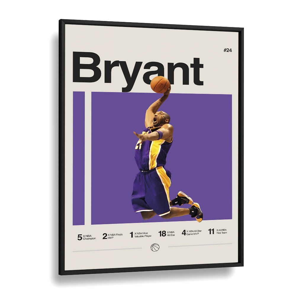 Kobe bryant Sports Art Artwork in Black Plain Frame