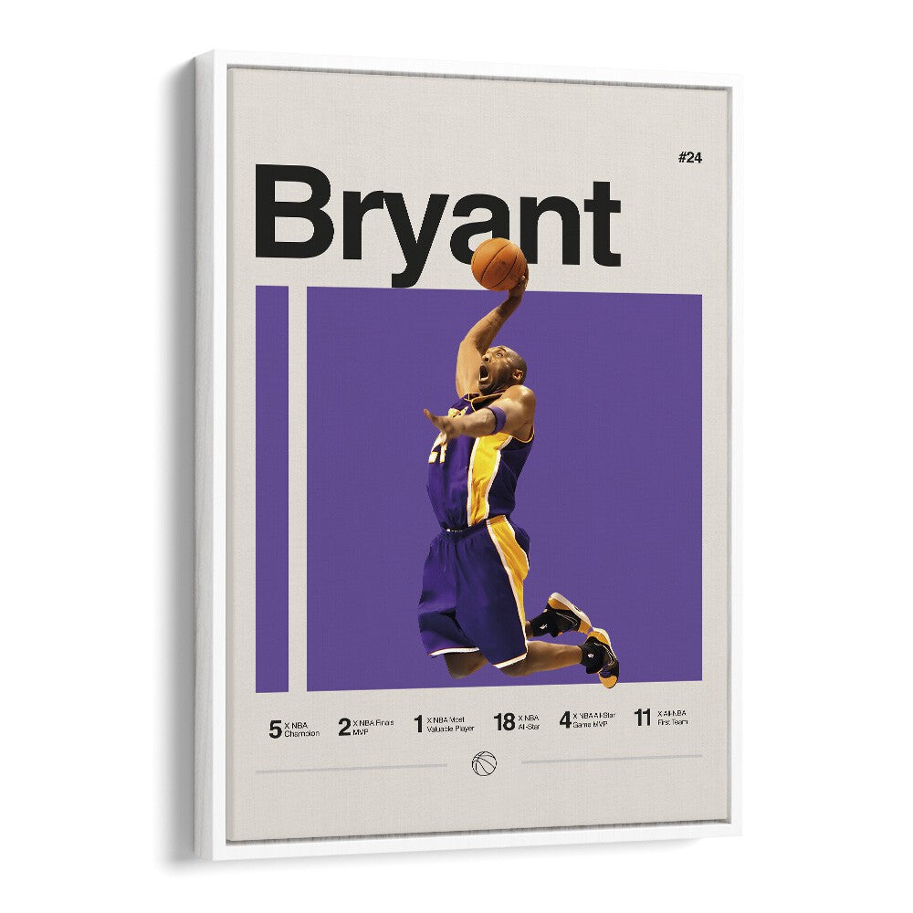 Kobe bryant Sports Art Artwork in White Floater Frame