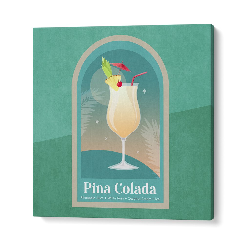 Kokteyl Pina Colada Bar & Cafe Art Artwork in Gallery Wrap