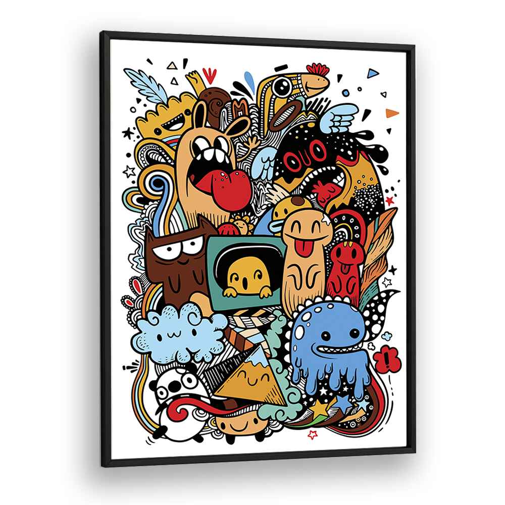 Kooky Krinkles Comic Art Artwork in Black Plain Frame