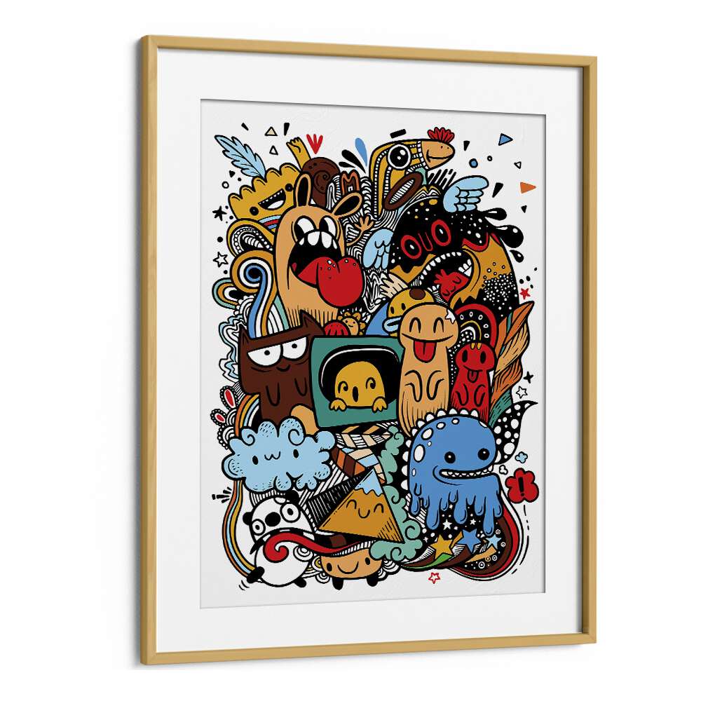 Kooky Krinkles Comic Art Artwork in Oak Wood Frame With Mount