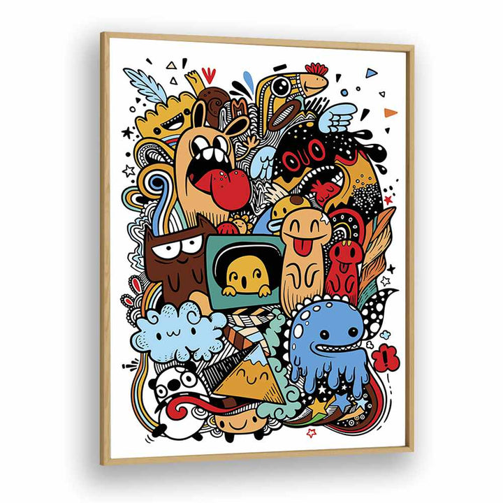 Kooky Krinkles Comic Art Artwork in Oak Wood Plain Frame