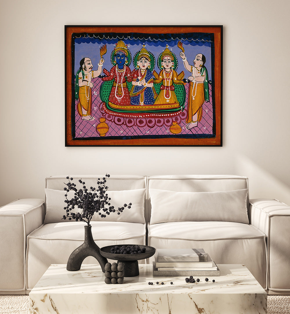 KRISHNA, RAKMINI, BALARAMA IN JAGANNATH STYLE