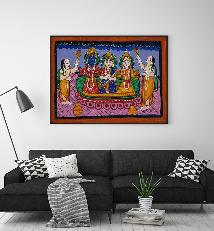 KRISHNA, RAKMINI, BALARAMA IN JAGANNATH STYLE