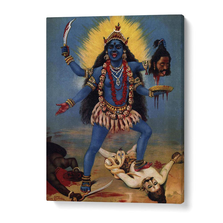 Kali By Raja Ravi Varma Indian Paintings in Gallery Wrap