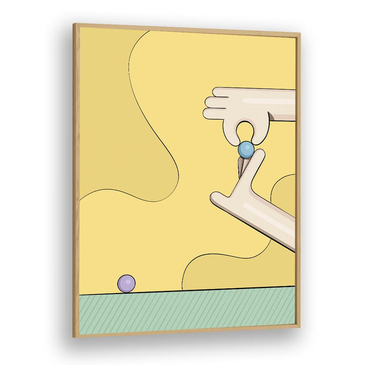 Kancha-Glass Balls By Samridhi Sharma Gaming Posters in Oak Wood Plain Frame