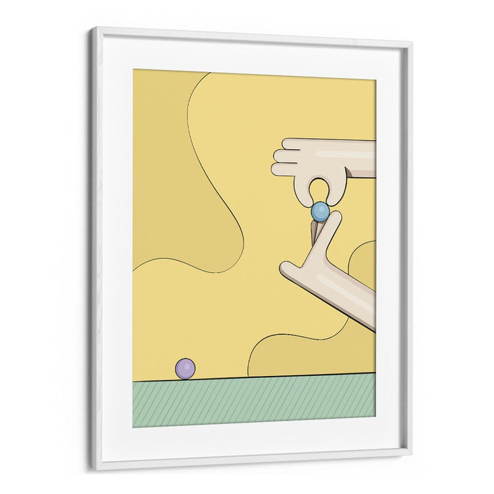 Kancha-Glass Balls By Samridhi Sharma Gaming Posters in White Frame With Mount