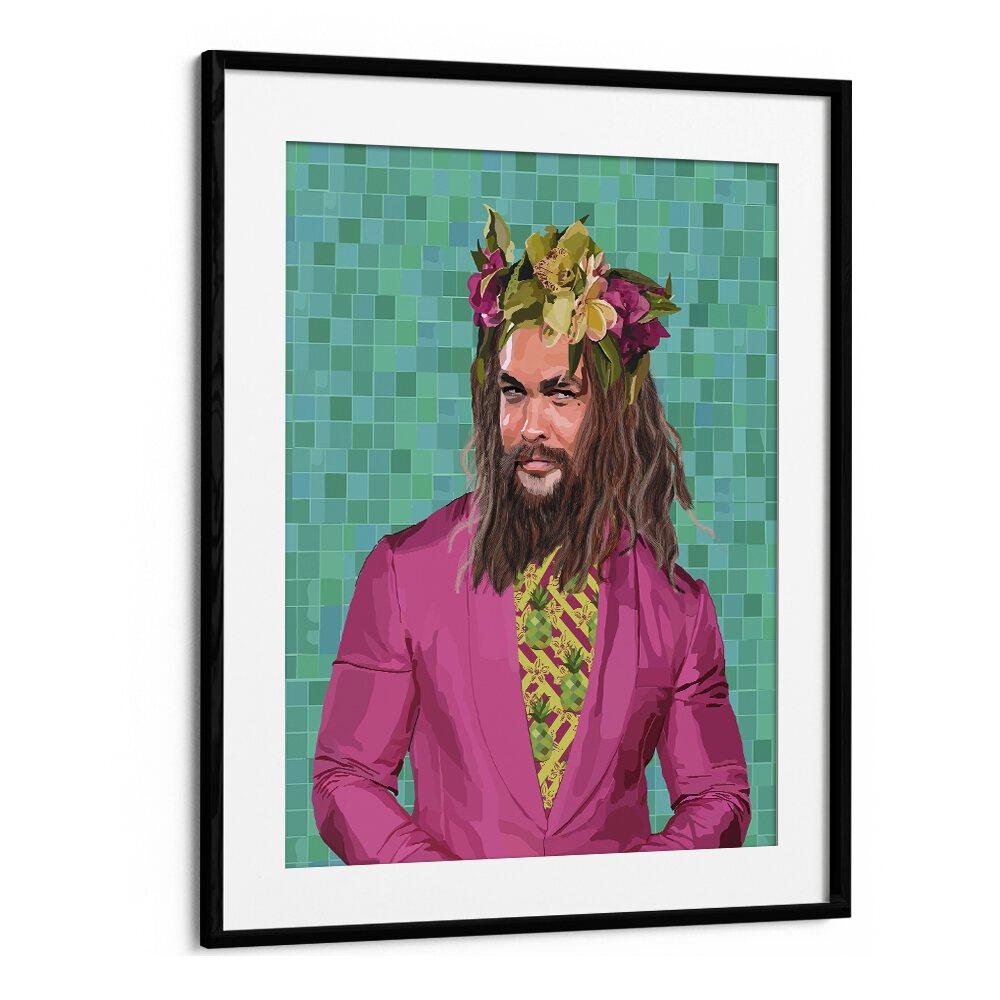 King Jason By Lynnda Rakos Pop Art Paintings Pop Art Prints in Black Frame With Mount