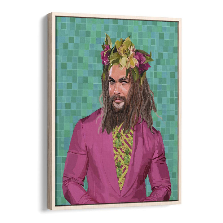 King Jason By Lynnda Rakos Pop Art Paintings Pop Art Prints in Oak Wood Floater Frame