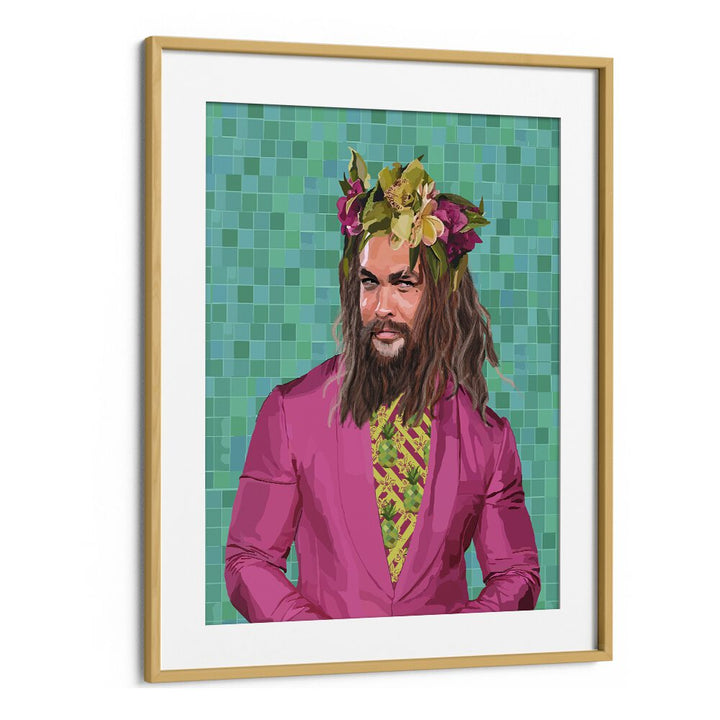 King Jason By Lynnda Rakos Pop Art Paintings Pop Art Prints in Oak Wood Frame With Mount