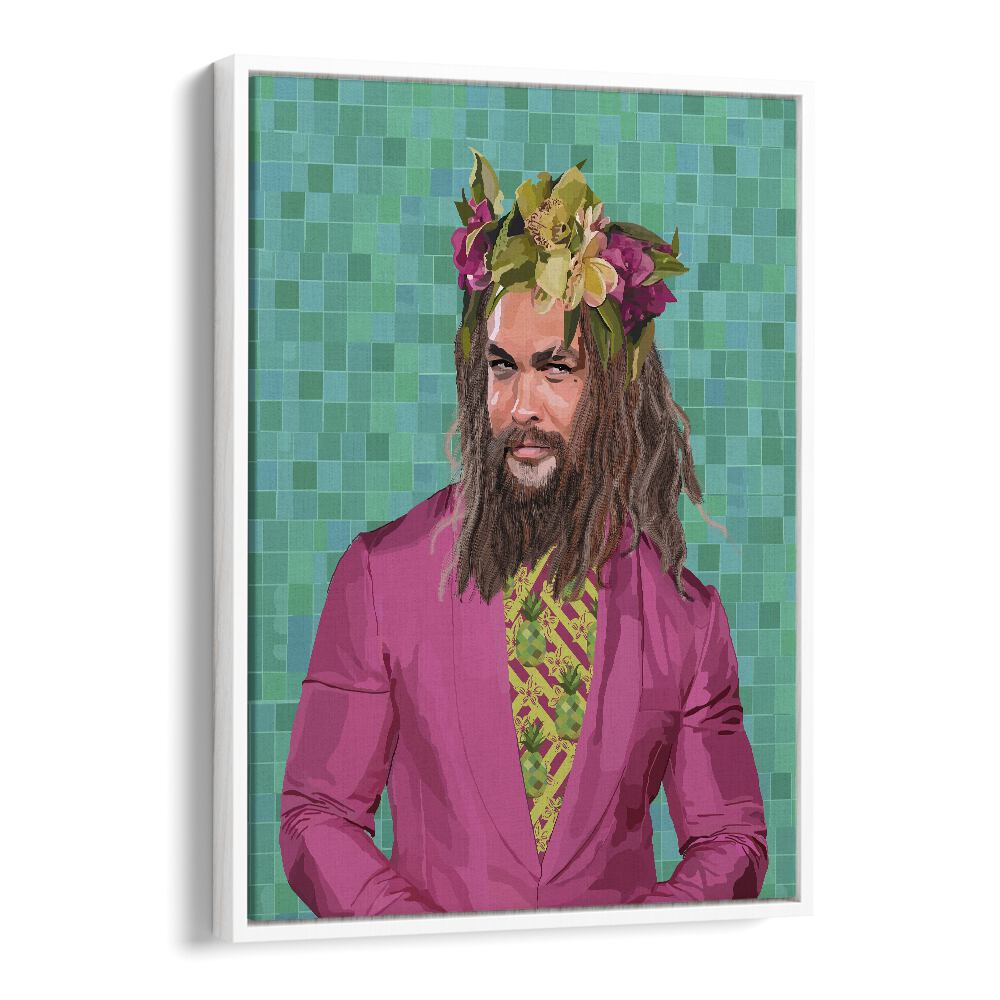 King Jason By Lynnda Rakos Pop Art Paintings Pop Art Prints in White Floater Frame