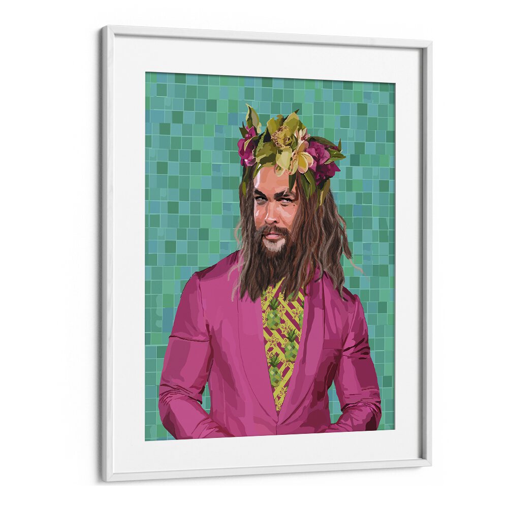 King Jason By Lynnda Rakos Pop Art Paintings Pop Art Prints in White Frame With Mount