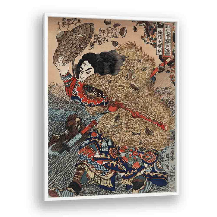 Kinhyoshi Yorin Hero Of The Suikoden 1753-1806 By Utagawa Kuniyoshi Japanese Paintings in White Plain Frame