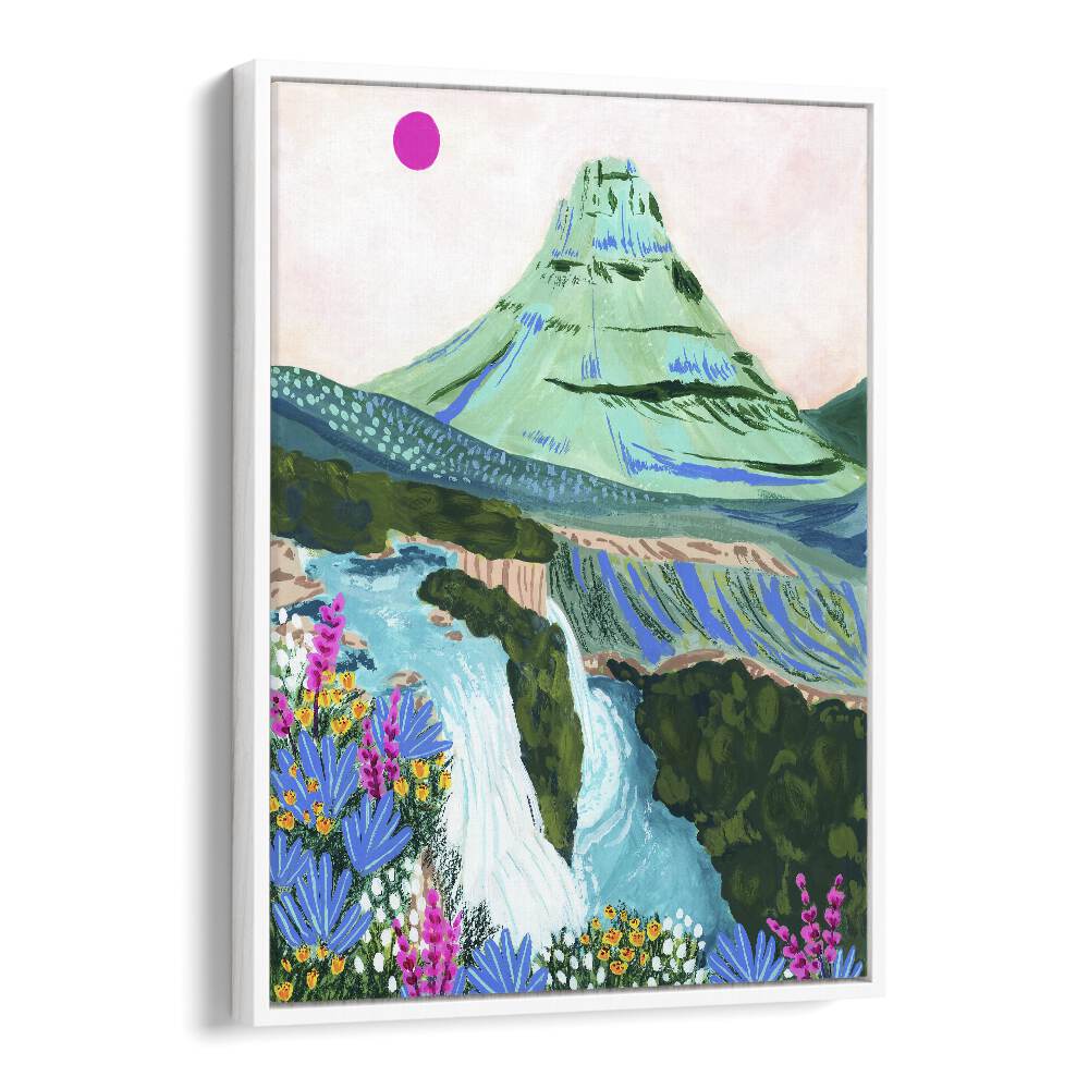 Kirkjufell By Sarah Gesek Landscape Art Prints in White Floater Frame