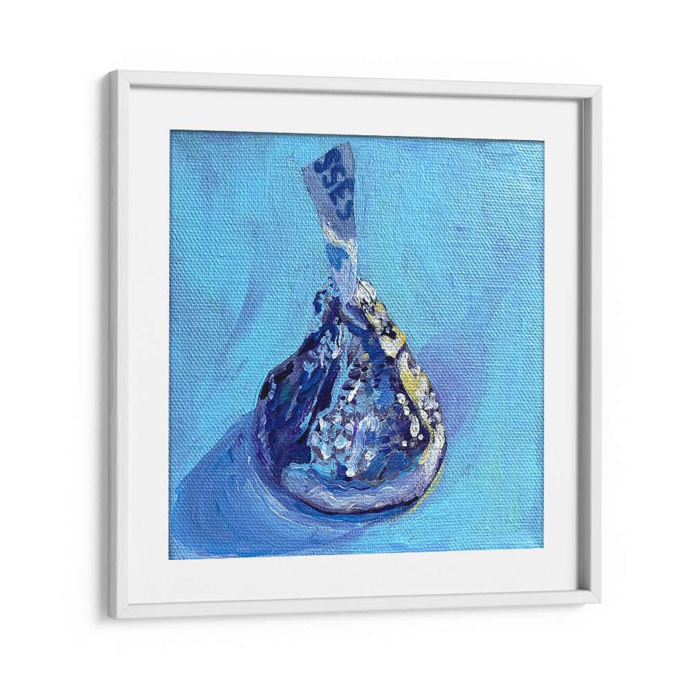 Kiss By Key And Sea Creative Art Print in White Frame With Mount