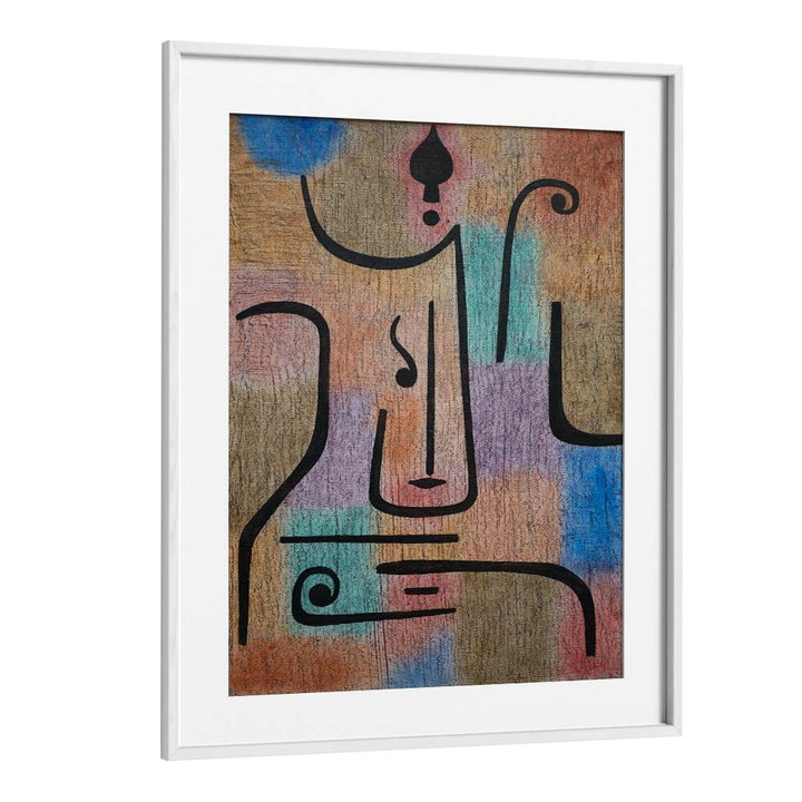 Klee Erzengel Vintage Paintings in White Frame With Mount