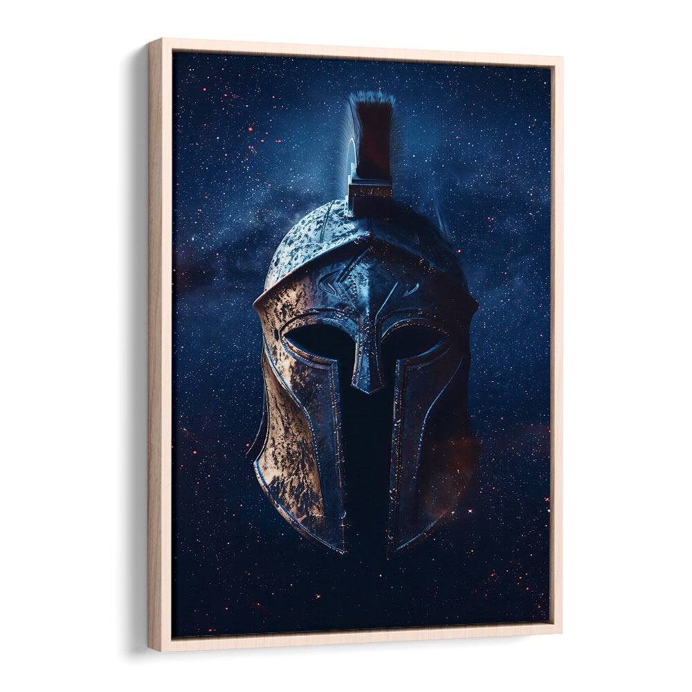 Knight Helmet Art Surreal Art Prints Surrealism in Oak Wood Floater Frame