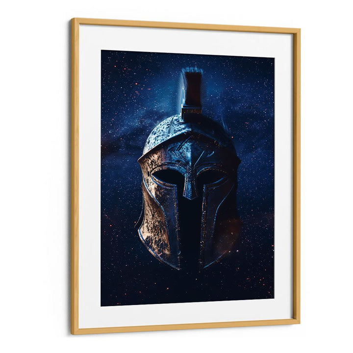 Knight Helmet Art Surreal Art Prints Surrealism in Oak Wood Frame With Mount