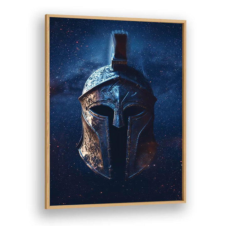 Knight Helmet Art Surreal Art Prints Surrealism in Oak Wood Plain Frame