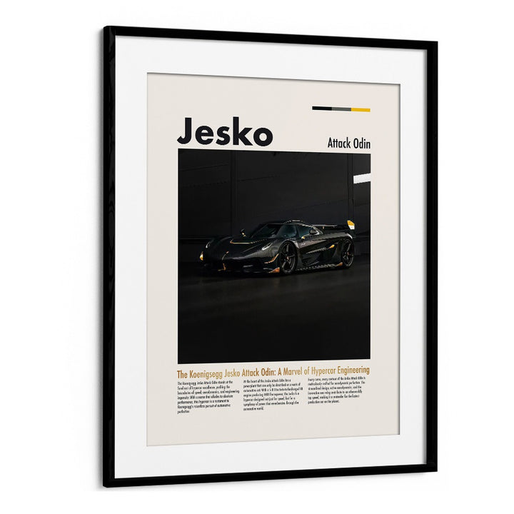 Koenigsegg Jesko Attack Odin Car Posters Automotive Wall Art Prints in Black Frame With Mount