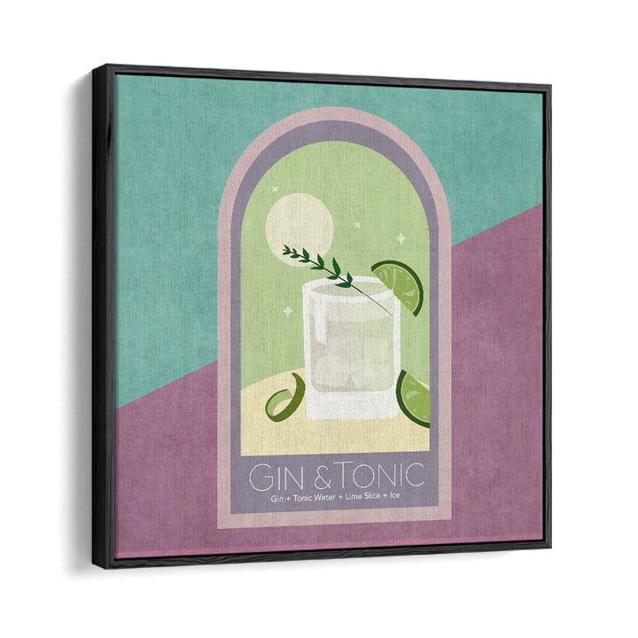 Kokteyl Gin Tonic By Emel Tunaboylu Bar Posters Bar Art Prints in Black Floater Frame