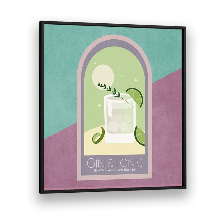 Kokteyl Gin Tonic By Emel Tunaboylu Bar Posters Bar Art Prints in Black Plain Frame