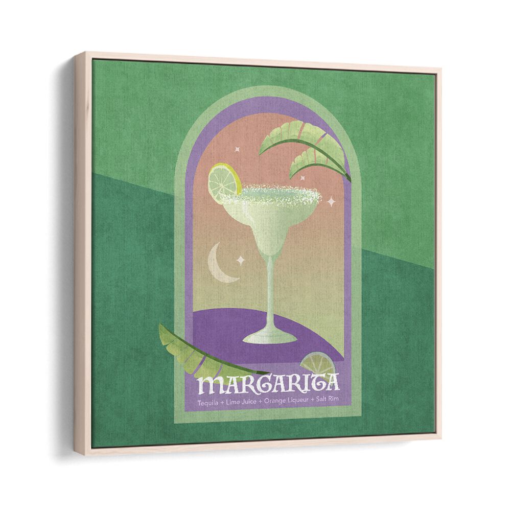 Kokteyl Margarita By Emel Tunaboylu Bar Posters Bar Art Prints in Oak Wood Floater Frame