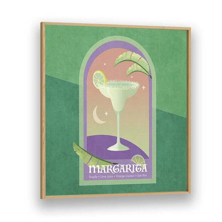 Kokteyl Margarita By Emel Tunaboylu Bar Posters Bar Art Prints in Oak Wood Plain Frame