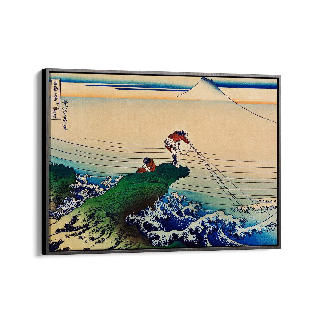 Koshu Kajikazawa 1760-1849 By Katsushika Hokusai Japanese Paintings in Black Floater Frame