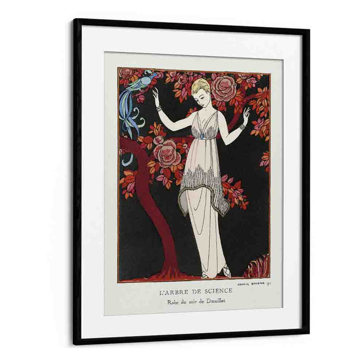 L'arbre De Science Robe Du Soir De Doeuillet (1914) George Barbier art painting Artwork in Black Frame With Mount