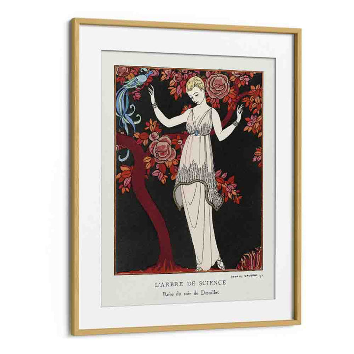 L'arbre De Science Robe Du Soir De Doeuillet (1914) George Barbier art painting Artwork in Oak Wood Frame With Mount