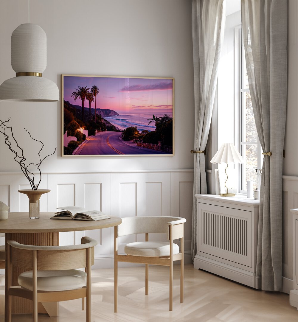 Vibrant L.A BEACH ROAD, BEACH PAINTINGS by Philippe Hugonnard, showcasing California's stunning coastal allure.