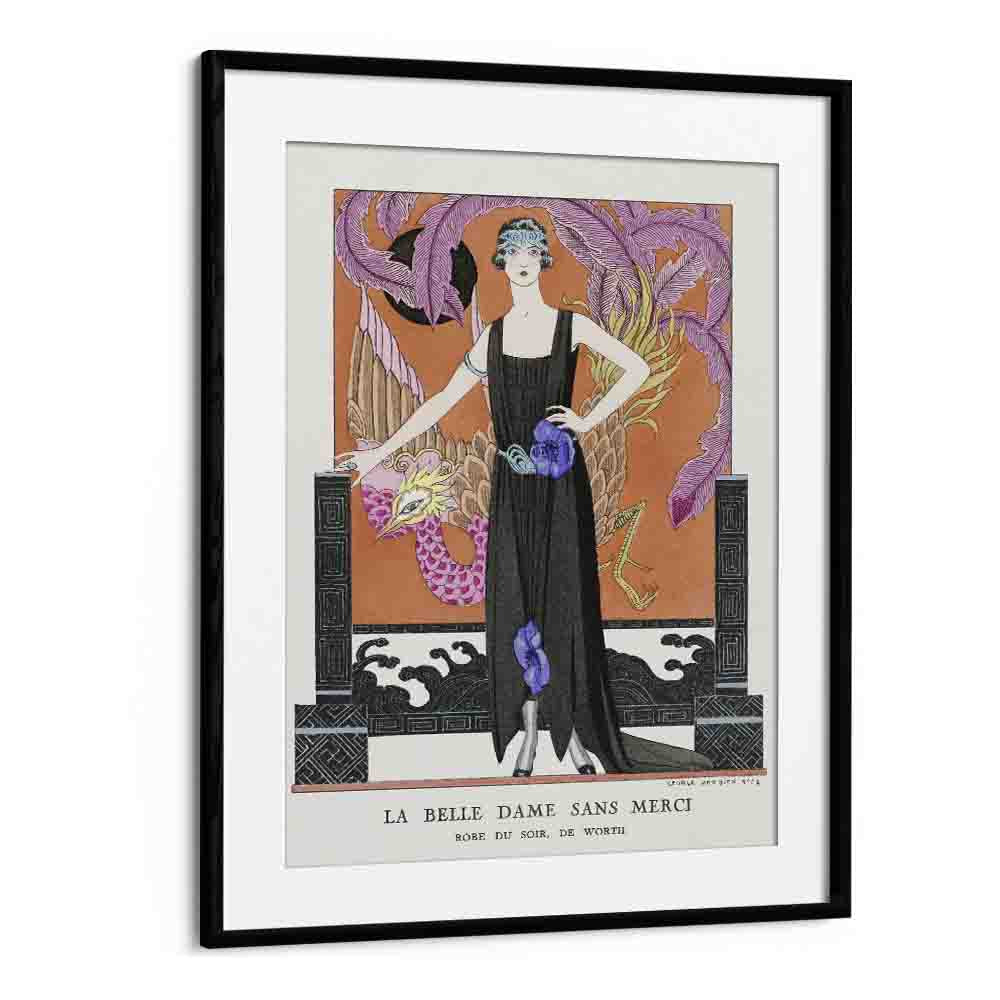 La Belle Dame Sans Merci Robe Du Soir, De Worth (1921) George Barbier art painting Artwork in Black Frame With Mount